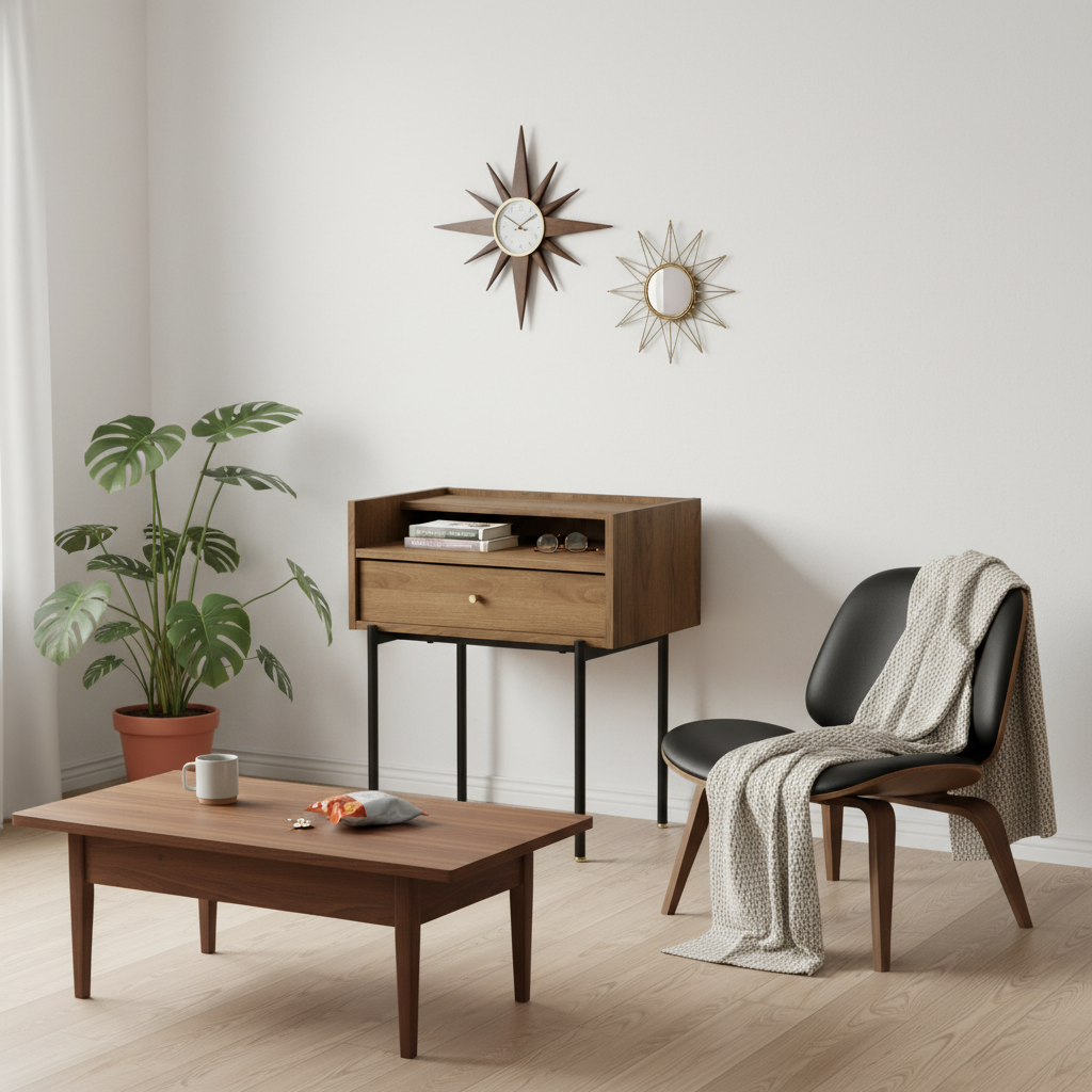 ミッドセンチュリーモダンのコーディネート例